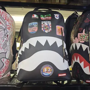Sg shark schoolbag shark schoolbag megalodon light luxury flame student personality men and women with the same style couple travel backpack