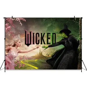 2026 Musical Movie Enchanted Fairy Tale Wicked Background For Photography Bunny Easter Eggs Vintage Wood Board Birthday Party Decor Backdrops