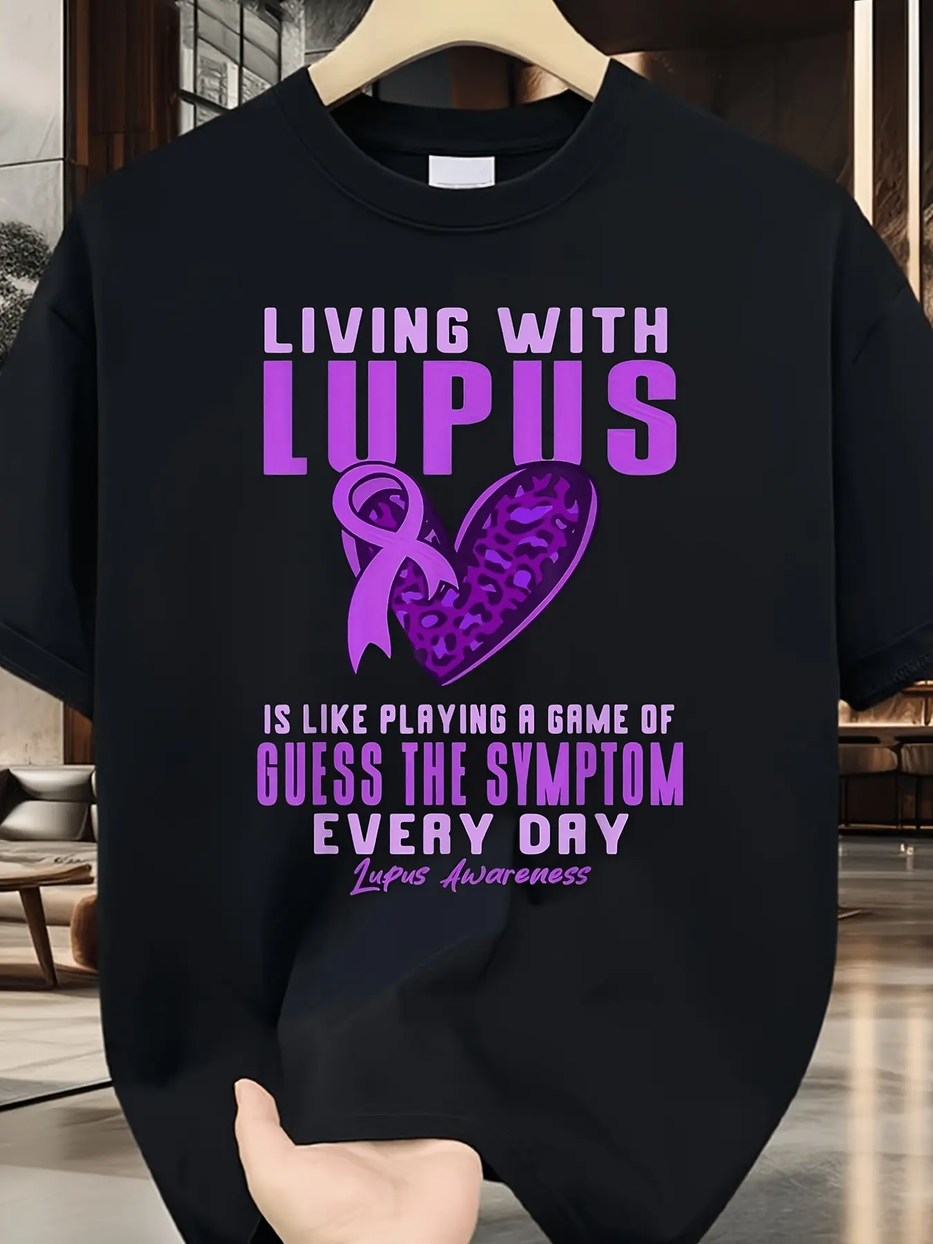 Men's  Women's Lupus Awareness T-Shirt - Suitable unisex soft cotton short sleeve t shirt, vintage graphic casual tee for men women teens, perfect birthday holiday gift for camping travel gym daily street  wear