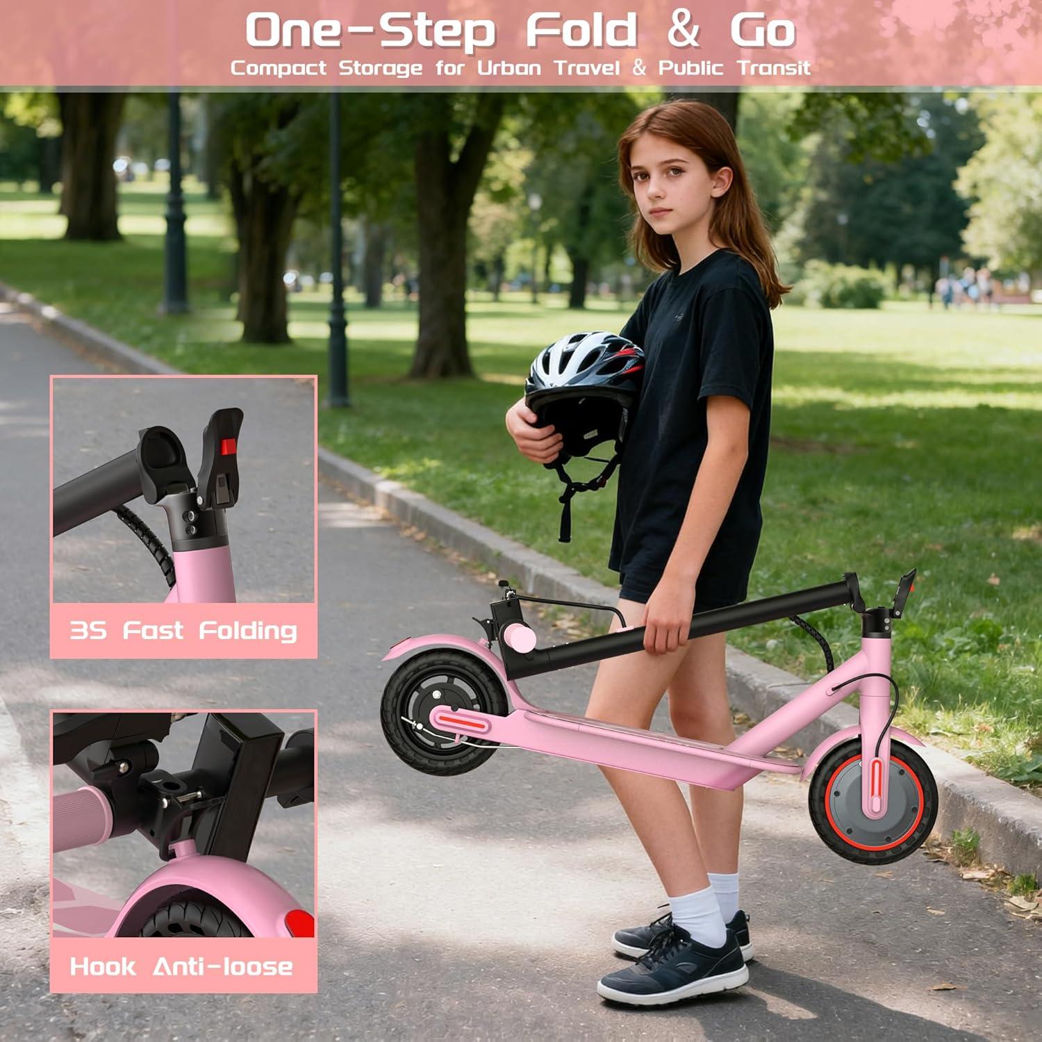 A MAXSHOT Foldable Electric Scooter for Adults & Big Kids | Multi-Speed 9-22MPH, Multi-Range 6.5-50Miles | Dual Suspension, 10-14" Tires, APP Control Commuter EscooterA