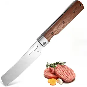 Stainless Steel Bread Knife, Wooden Handle Knife, Cake Cutter, Baking Cutter, Household Bread and Toast Cutter, Scraper, Sharp Meat Cutter