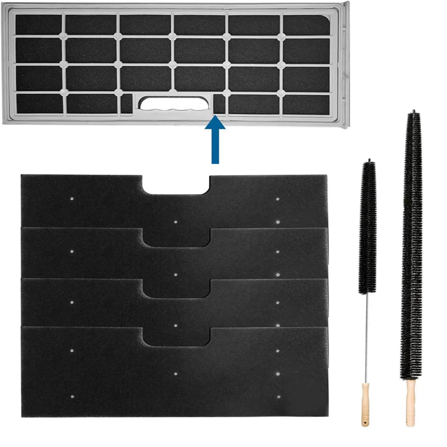 1 Set WH01X35719 Lint Filter Compatible with Ge Washer Dryer Combo Foam Filter for PFQ97HSPVDS Combo Washer Dryer Filter with Lint Brush (4 Filter Cartridges+2 Brushes)-