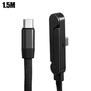 240W Fast Charging Cable with Built-In Foldable Phone Stand | USB-C T-Shaped Gaming Cable for iPhone 15+/Android