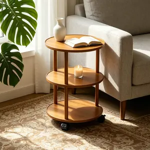Portable Coffee Table, Mobile Bookshelf, Floor Stand, Small Home Furniture, Moveable Tea Table, Living Room Decor, Space-Saving Design