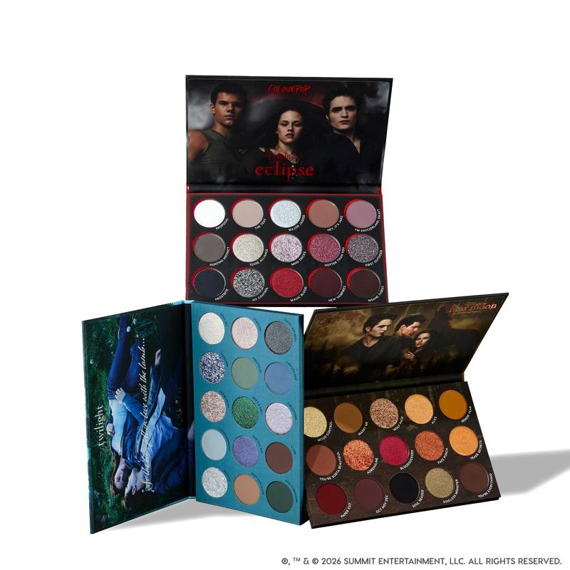 ColourPop x The Twilight Saga Eclipse Forever Eyeshadow Palette Set - 3 Limited Edition Palettes with 45 Shades & 5 Finishes for Vampy Looks