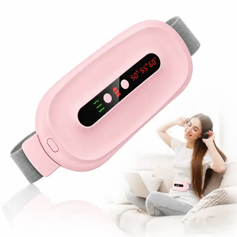 Women's 2026 Upgraded Wireless Portable Period Heating Belt - Heating Pad for Cramps, 3 Heat Levels, Adjustable Waist Wrap, Auto Shut-Off Timer, Gentle Heat, Blush Pink Self-Care Party Gift (Single Unit)