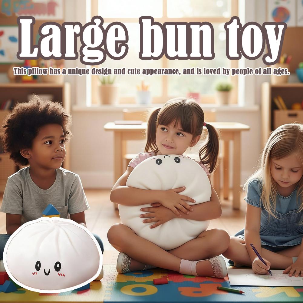 Large Dumpling Squishy Plush Toy Soft PET Stuffed Hug Pillow Adorable Steamer Design Home Decoration Stress Relief Toy for Kids