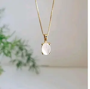 Sterling Solitaire Silver Mother of Pearl Pendant Necklace, Dainty Pendant, Genuine Mother of Pearl