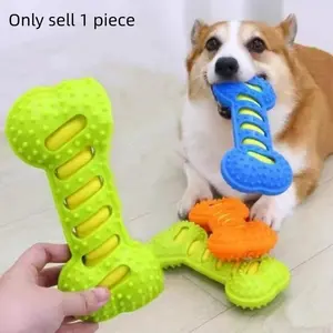 1 Piece Pet Sound Bone Toy, Dog Teeth Cleaning Dual Layer Bone Toy, Indoor Outdoor Play for Medium Large Dogs, Durable Chew Toy, Interactive Tough Chewer