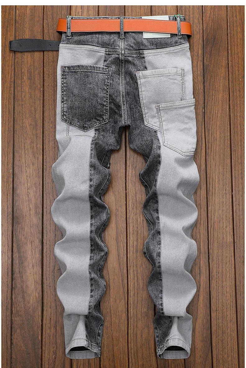 spring autumn cargos Men's clothing straight new Cargo slim casual original designer cowboy work Splice jeans pants Trousers Menswear