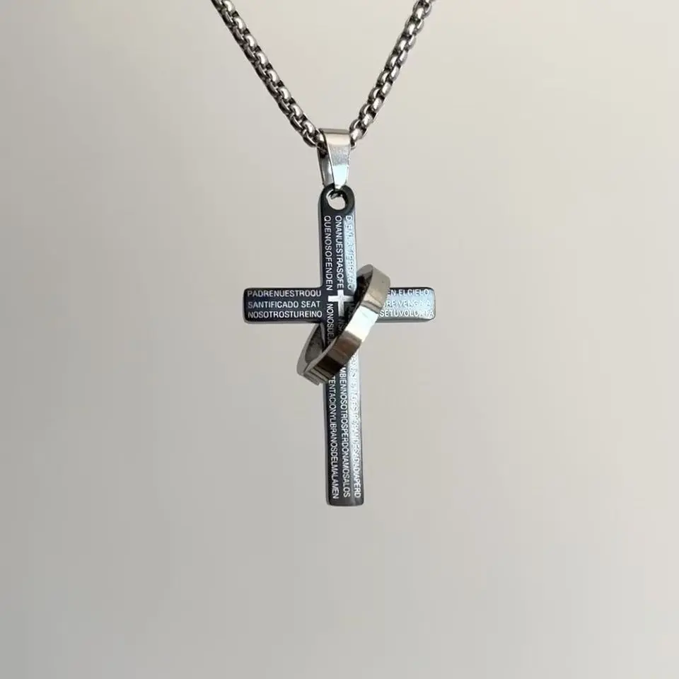 Letter Cross Soul Salvation Soul Necklace Ring Necklace Hip Hop Pendant Unisex
