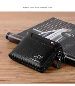 Kangaroo Men's RFID Slim Wallet Waterproof & Scratch-Resistant Multi-functional Purse with 4 Color Options for Everyday Use