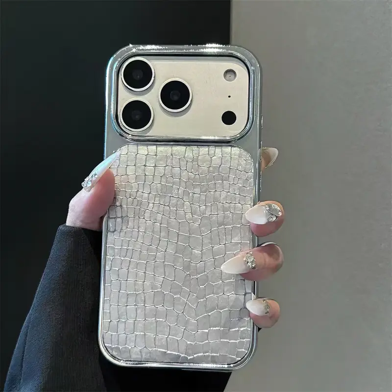 Luxury Silver Patterned Customized TPU Mobile Phone Case - Flush Mount, Trend-Capturing, Compatible with iPhone 13-18 Series (13 Pro Max, ip14plus, ip17, 18 Pro Models)