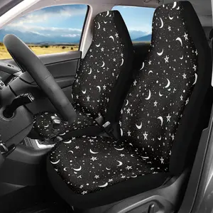 Stars & Moons Pattern Printed Car Seat Covers Set, Universal Fit for Cars Suvs Trucks, Stylish Protection for Men Women Drivers, Car Seat Cushion