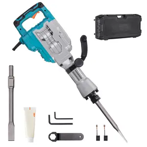 Berserker 1700W 30-Pound SDS-Hex Demolition Jack Hammer,1-1/8" 14-Amp Corded Electric Heavy Duty Demo Chipping Hammer Concrete/Pavement Breaker with Carrying Case Flat Chisel Bull Point Chisel
