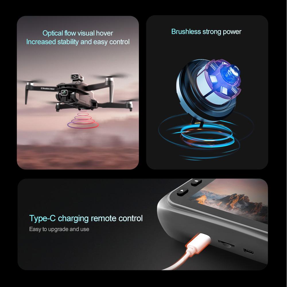 V168 MAX GPS Drone, 4K HD Dual Camera, 360° Smart Obstacle Avoidance, FPV Flight, Optical Flow Positioning, Quadcopter, Suitable for Adults and Beginners, HD Large Screen Remote Controller, 6-Axis Gyroscope, 2 Batteries + SD Card + Carrying Case Set