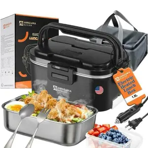Annie & Mia Design Electric Lunch Box for Adults 100w 1.8L Portable Food Warmer for Men Heated Lunch Box for Home Car Office Truck Use Lonchera Elctrica Porttil