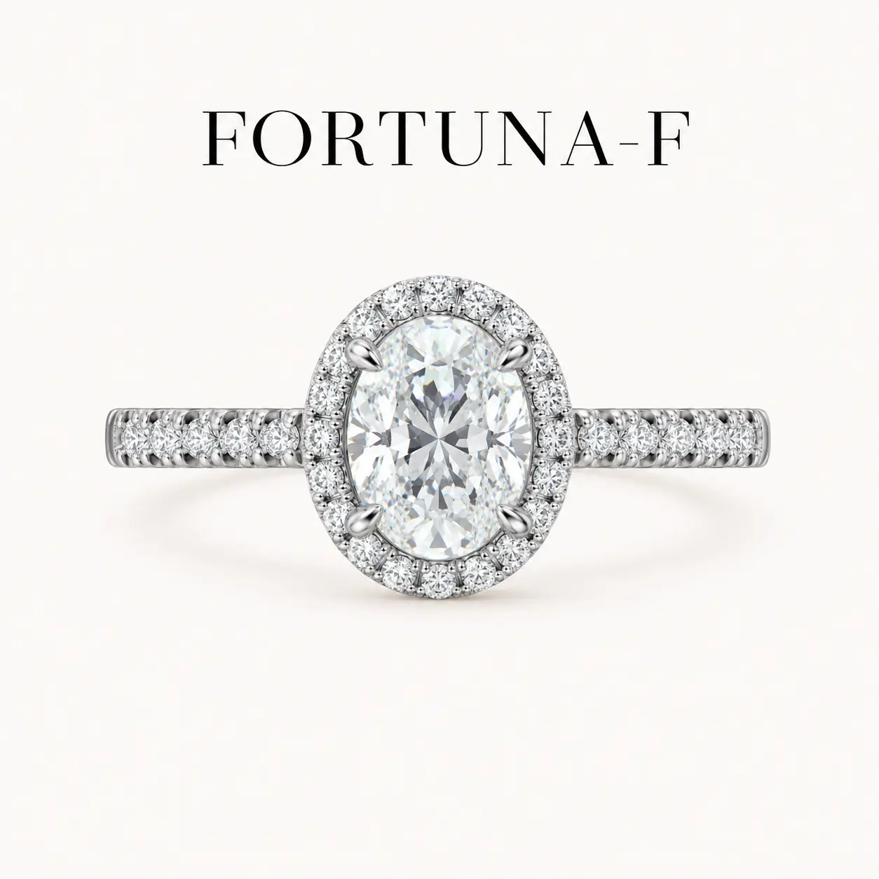 FORTUNA-F 3 CT Oval Cut Moissanite Engagement Ring for Women, 7x11mm Halo Ring with Show-Stopping Sparkle
