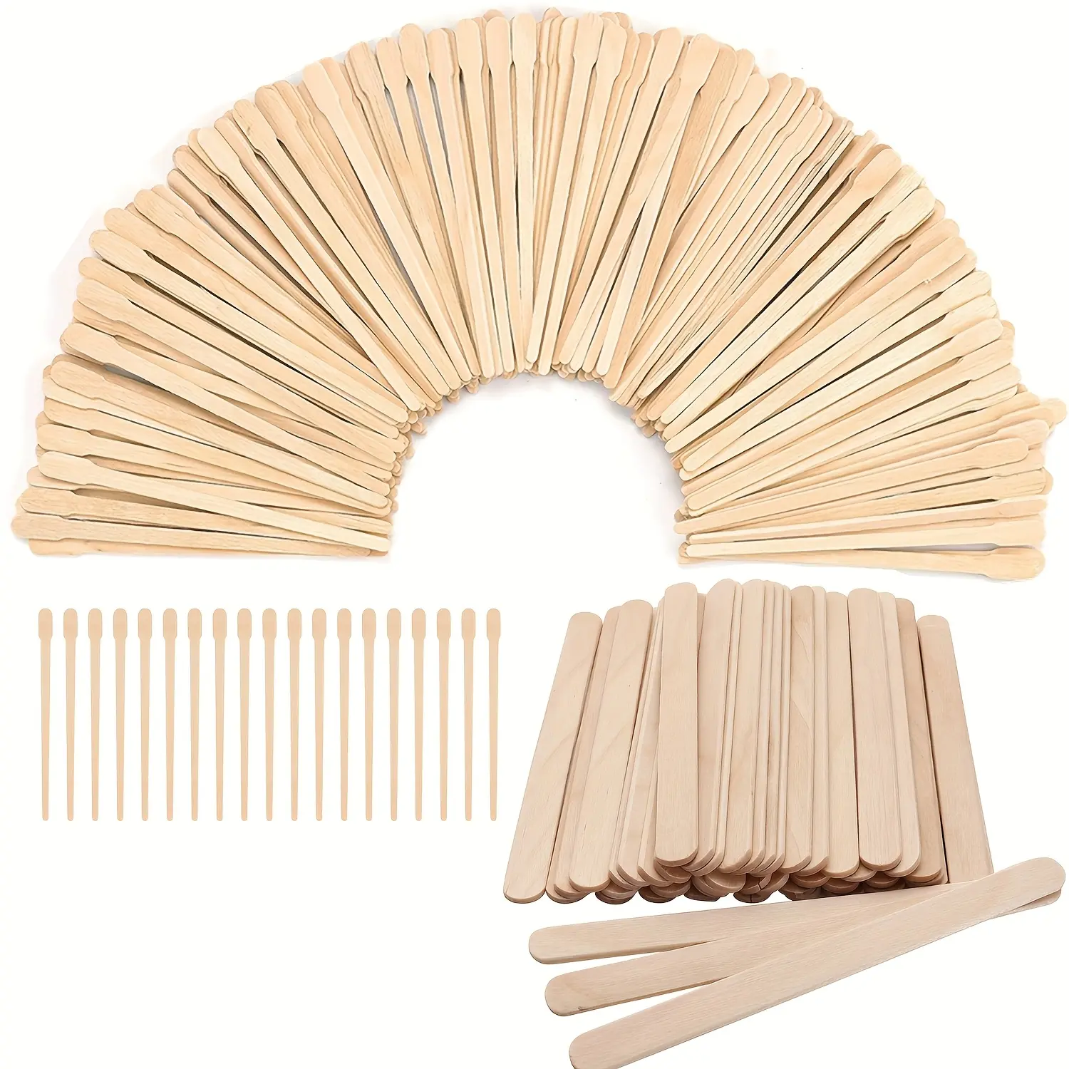 150pcs Wooden Wax Sticks Wax Spatulas Wax Applicator Craft Sticks for Hair Eyebrow Removal Wax Tools