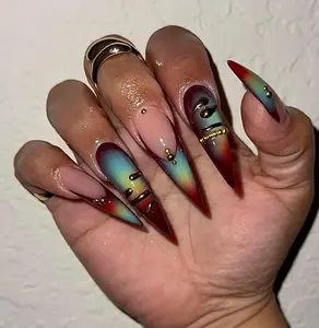 Aura Gold Bangles | Handmade Press on Nails