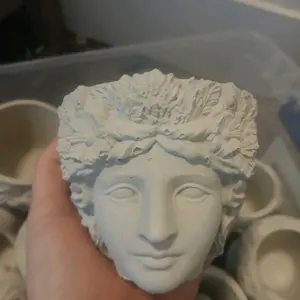 DIY Painting Face Cement Ceramic Art Planter, Ready-to-Finish DIY Crafts for Adults/Kids All-Ages Painting Supplies
