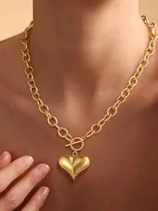 New Fashion Luxury Trendy Jewelry Heart Pendant Necklace, Stainless Steel Chain, All Season Wear, Perfect for Christmas, Halloween, Valentine's Day, Birthday Gift