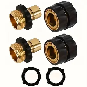3/4 Inch Garden Hose Quick Connect, Male And Female Metal Hose Fittings Set - 2 Pack, Quick Release Water Hose Connector, Garden Hose Adapter for Garden, Lawn, Yard, Irrigation