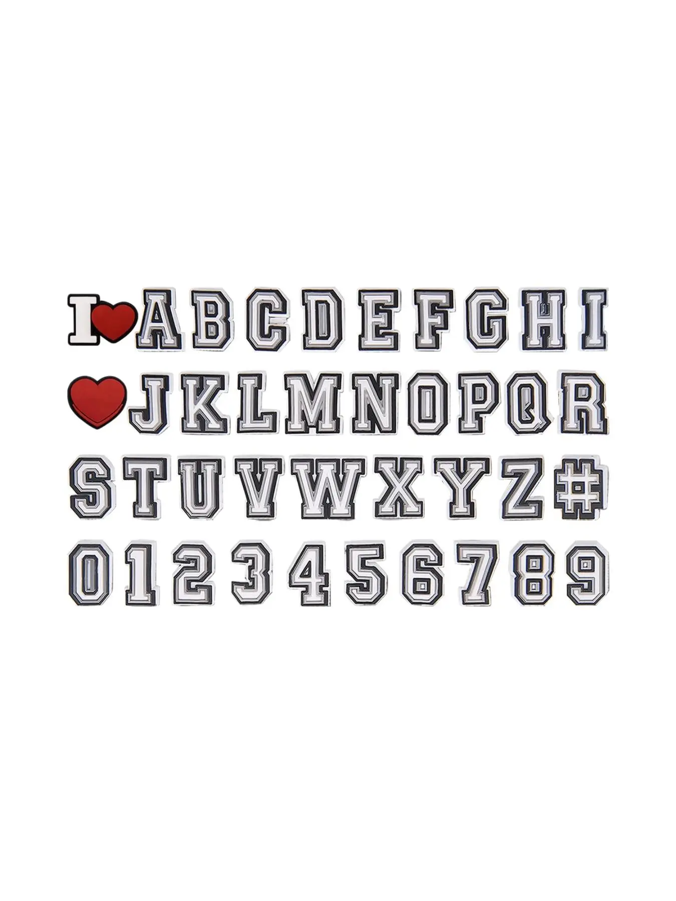 Unisex Cute Number & Letter & Heart Design Clogs Charms for Girlfriend, 39pcs Trendy Novelty Clogs Ornaments for Women, Chic All-match Accessories for