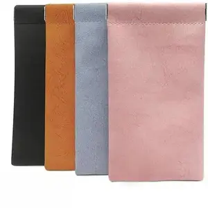 4Pcs Sunglass Cases Soft Leather Magnetic Glasses Case Organizer Cute Portable Slim Reader Eyeglass Pouch Multiple Pairs,