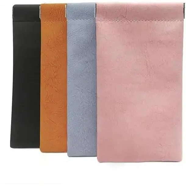 4Pcs Soft Leather Magnetic Close Sunglass Cases - Slim Size Eyewear Organizer, Glasses Storage, Portable Eyeglasses Holder for Readers & Multiple Pairs, Glasses Holder, Eye Glasses Holders, Portable Sunglasses Organizer