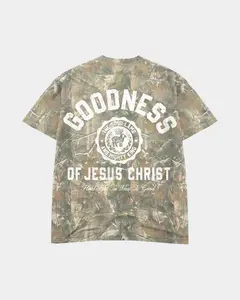 Goodness of Jesus Christ Christian Camo Tee 100% Cotton Christian Streetwear Short Sleeve Tshirt for Men and Women Slightly Oversized Tee