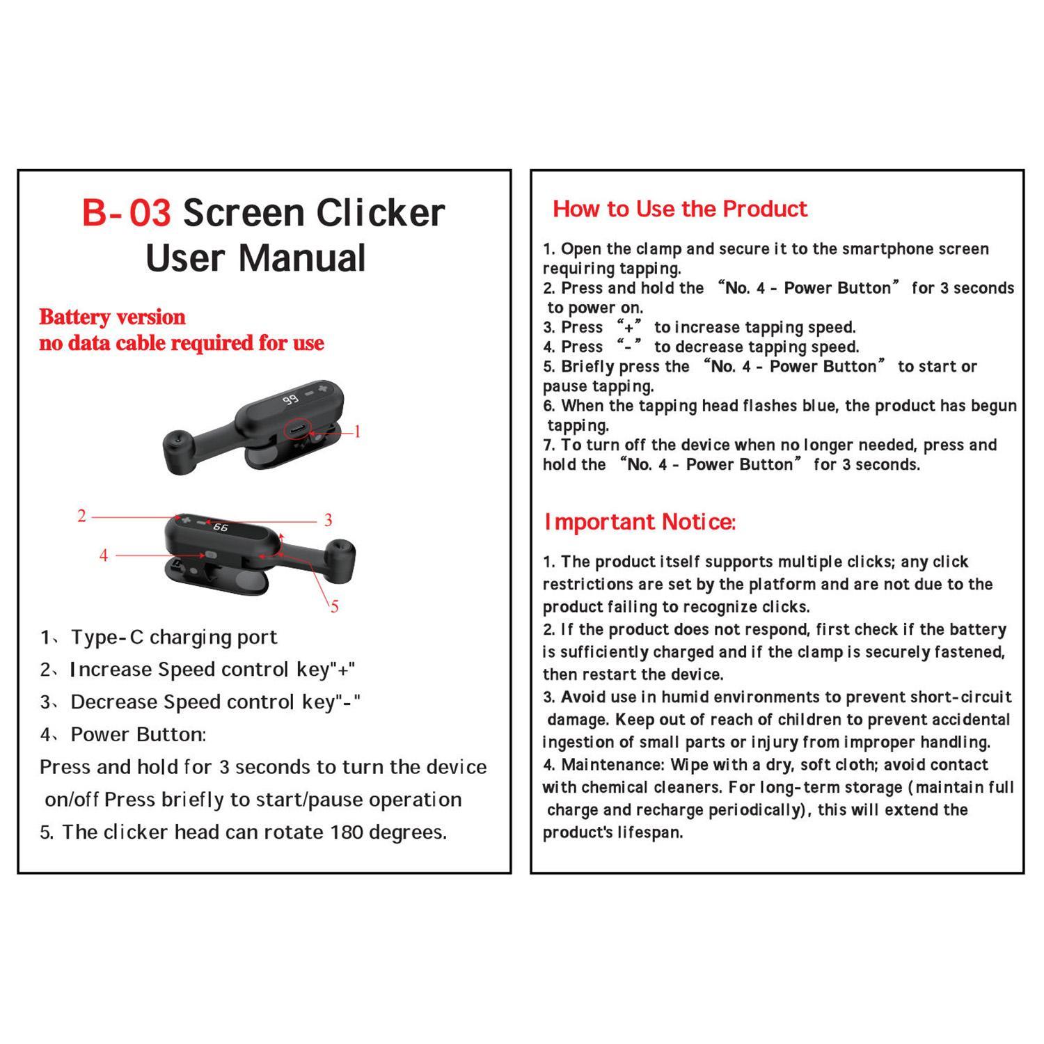 Portable Auto Clicker for iPhone iPad Android Built-in Battery with Strong Battery Life Hands-Free Silent Operation Handy, Auto Tapper for Tiktok Live,Gaming, Likes & Reward Tasks Portable Auto Clicker for iPhone iPad Android Built-in Battery with Strong Battery Life Hands-Free Silent Operation Handy, Auto Tapper for Tiktok Live,Gaming, Likes & Reward Tasks