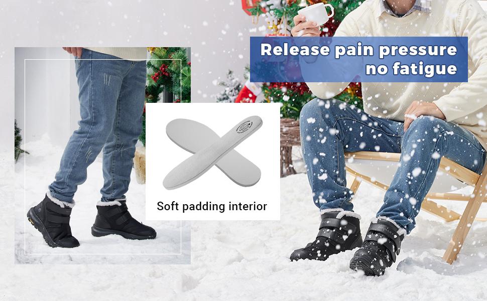 FitVille Men's CozyCore Winter Boots V3 - Warm Cozy Design with Plush Inner Lining & High Rebound EVA Midsole for Chilly Days