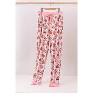 Pink gingerbread house bamboo mom pajmas pants