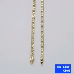 Beautiful Chains of 24 & 18 inches, 4 mm wide Select Chain Style Laminated-Gold  Oro-Laminado. Chain Only.