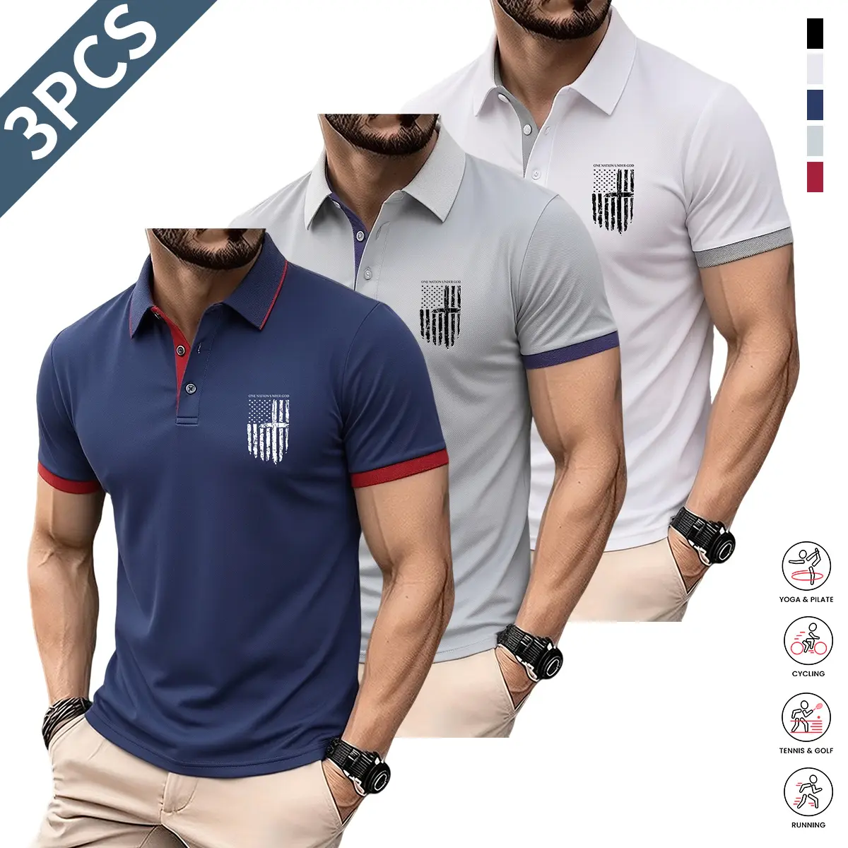 Dark Blue + Gray + White