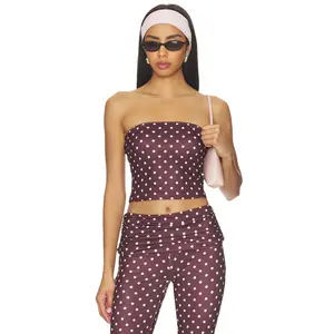 Tiger Mist Vali Polka Dot Top in Chocolate & Baby Pink