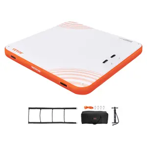 VEVOR Inflatable Floating Dock,  7 x 7FT Inflatable Dock Platform, Non-Slip Water Floating Dock Mat with Portable Carrying Bag & Detachable Ladder, Floating Platform Island Raft for Pool Beach Ocean