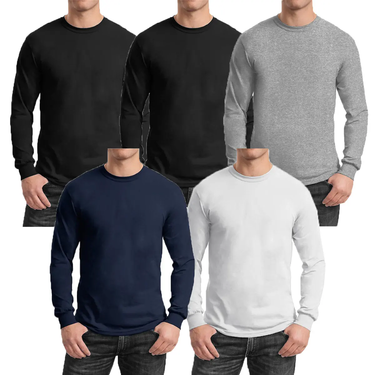 Black-Black-Heather Grey-Navy-White
