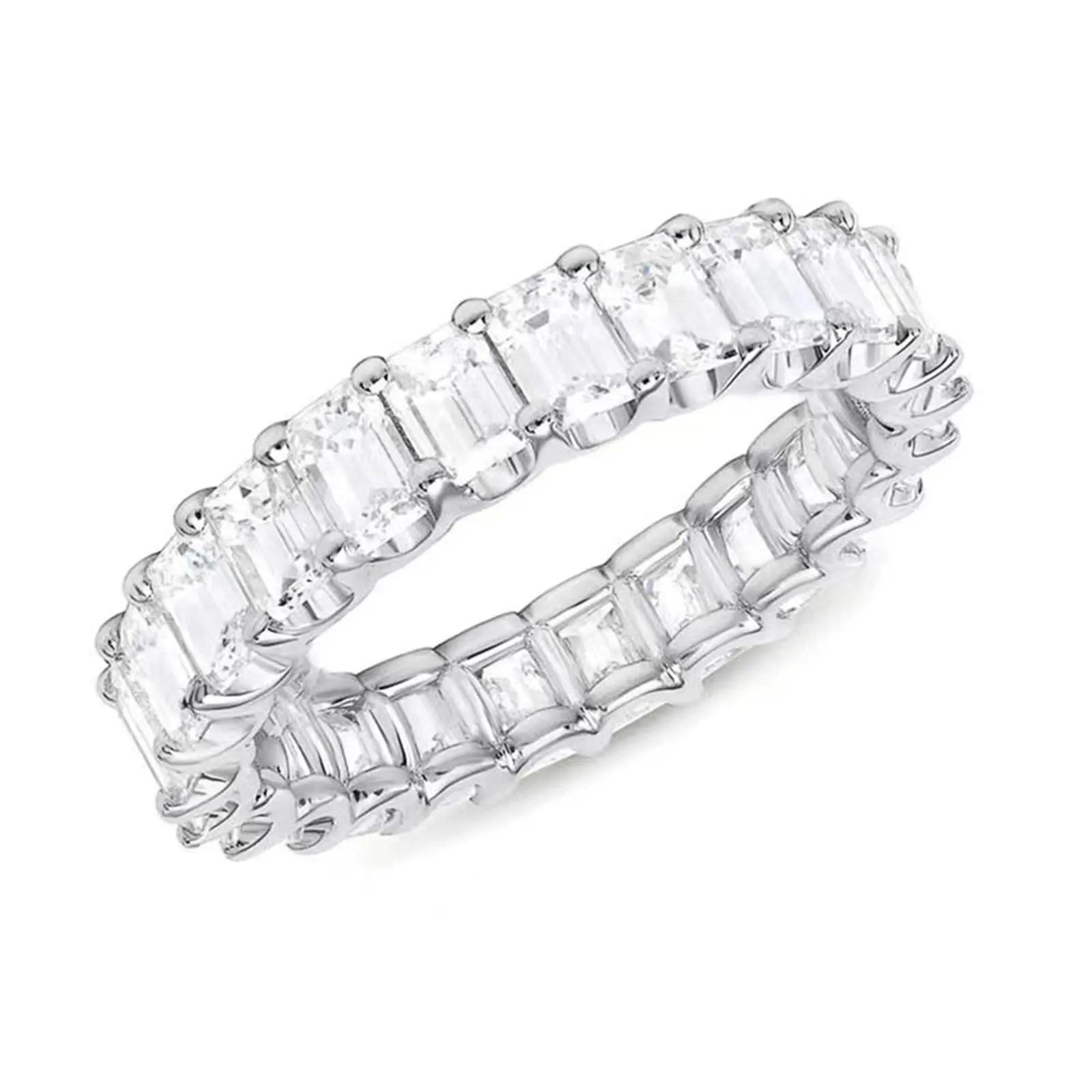 springtok Zircon Ring Golden/Silver/Rose Golden Square Zircon Splicing Ring Multiple Sizes Women's Daily Wear Gift
