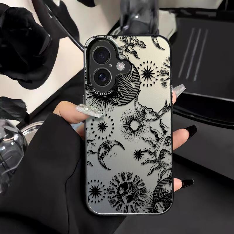 Vintage Celestial Print Phone Case  Modern Mystical Design Durable Hard Acrylic Back Case With An Anti-Yellowing Coating, Made From High-Quality Designed For Reliable Drop Protection For Your Phone For iPhone 17.16.15.14.13.12.11.X.XS.XSMAX.XR.8.7