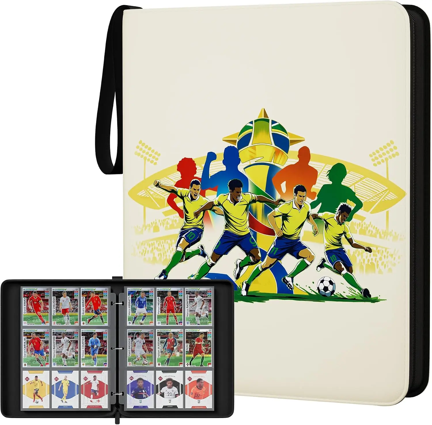Kabinka 9-Pocket Card Binder, Trading Cards Binder Fits 900 Cards with 50 Removable Double-Sided Sleeves, Waterproof PU Card Albums Fans