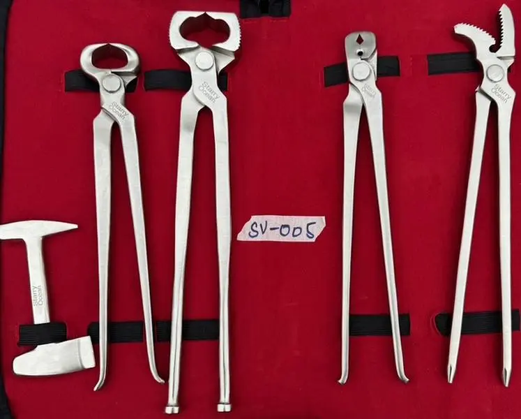 Farrier Horse Hoof Kit Nippers Nail Puller Clincher Buffer and Puller Trimming-