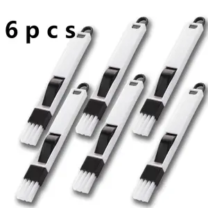 6-piece Multi-purpose Door Window Groove Cleaning Brush With Dustpan For Kitchen And Bathroom, Gap Brush, Desktop Cleaning Sweep Cor