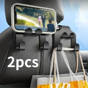2pcs Car multifunctional phone holder hook, car interior rear seat multifunctional storage hook, Cellphone Car Mount