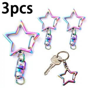 3-Pack Colorful Star Keychain Making Kit, Keychain Set, Durable Zinc Alloy Lobster Clasp and Open Ring, Perfect for Crafts, DIY Gifts, Holidays