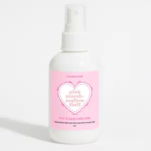 Pink Marshmallow Fluff Body Milk Mist Spray For Body & Hair - Fragrant Hair and Body Spray Milky Mist - Alcohol Free Body Mist - Strawberry, Marshmallow, Vanilla, Coconut