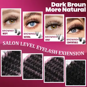 C&LITANGEL DIY Eyelash 80d 100d160d 80d+100d 280/252PCS Fluffy DlY False Eyelash Set, (Eyelash + Glue + Adhesive remover+ Tweezers) Set 80D 100D 160D (9-16) MlX, Fox (80+100D) Thick Eyelash Bundle, suitable for stage family travel students  dramatic