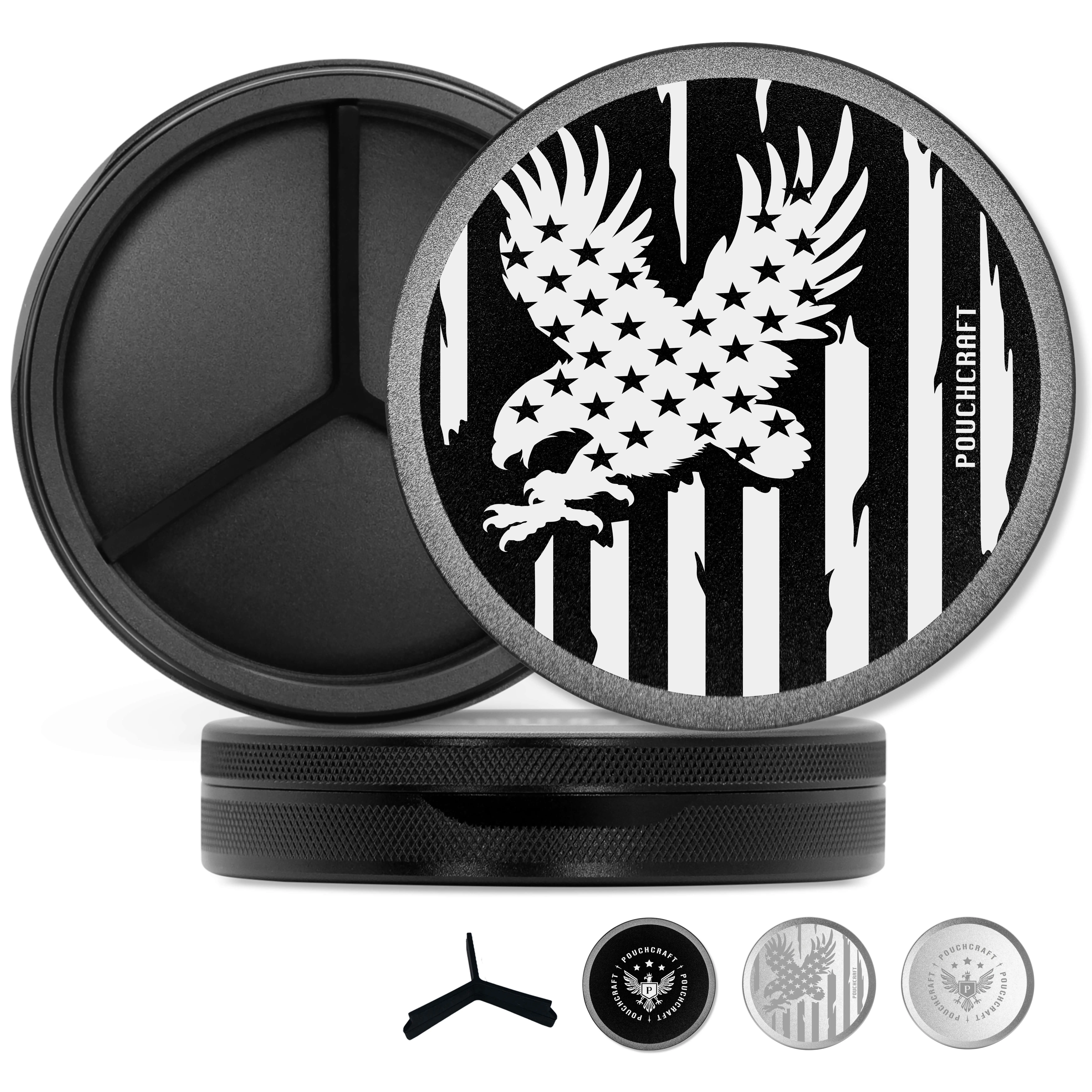 Premium Metal Storage Can - Laser Engraved Aluminum Tin, Metal Can, Portable EDC Container, Gift for Him, Travel-Friendly Organizer, 2-Piece, Tall