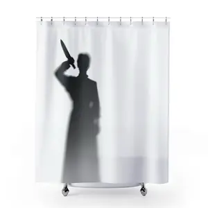 The Ultimate Psycho Shower Curtain 71" W x 74" H - Perfect for Halloween Parties and Photo Backdrops